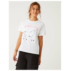 Bílé holčičí tričko s motivem koně Marks & Spencer
