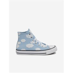 Světle modré dětské vzorované kotníkové tenisky Converse Chuck Taylor All Star Cloudy