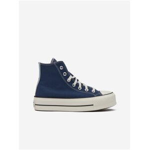 Tmavě modré dámské kotníkové tenisky na platformě Converse Chuck Taylor All Star Lift