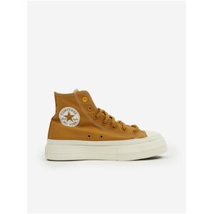 Hořčicové dámské kotníkové tenisky na platformě Converse Chuck Taylor All Star Lift