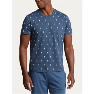 Modré pánské vzorované tričko na spaní POLO Ralph Lauren