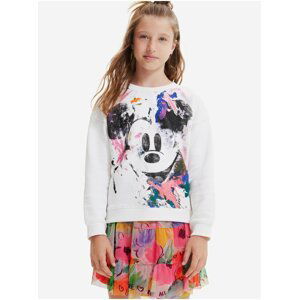 Bílá holčičí mikina Desigual Sweat Mickey