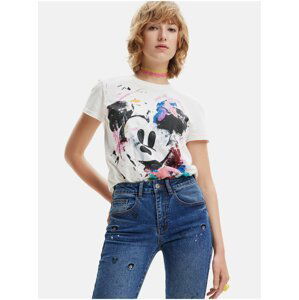 Bílé dámské tričko Desigual Mickey Crash