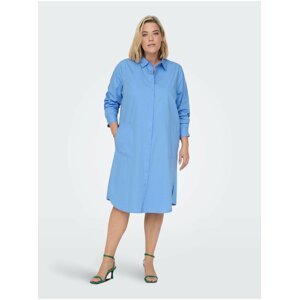Modré dámské košilové šaty ONLY CARMAKOMA Maleni