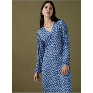 Modré dámské vzorované šaty Marks & Spencer