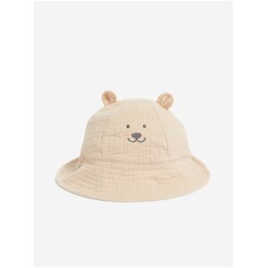Béžový dětský bavlněný klobouk s motivem medvěda Marks & Spencer