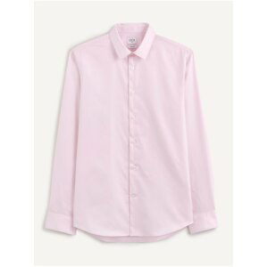Světle růžová pánská slim fit košile Celio Narox