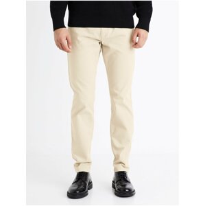 Béžové pánské slim fit chino kalhoty Celio Tocharles