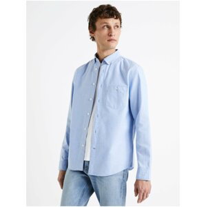 Světle modrá pánská bavlněná košile Celio Daxford