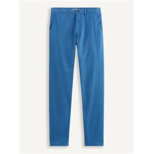 Modré pánské slim fit chino kalhoty Celio Tocharles