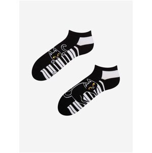 Bílo-černé pánské veselé ponožky Dedoles Kočka a klavír