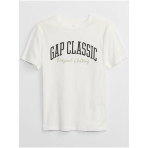 Bílé klučičí bavlněné tričko s nápisem GAP