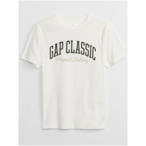 Bílé klučičí bavlněné tričko s nápisem GAP