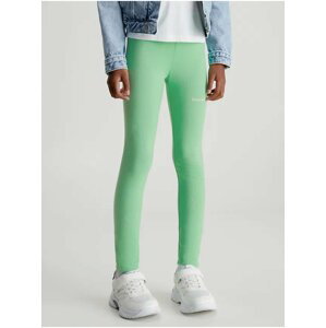 Světle zelené holčičí legíny Calvin Klein Jeans