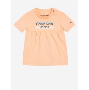 Oranžové holčičí šaty Calvin Klein Jeans