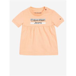 Oranžové holčičí šaty Calvin Klein Jeans