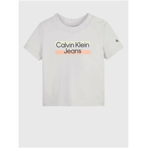 Světle šedé dětské tričko Calvin Klein Jeans