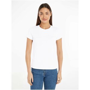 Sada dvou dámských triček v bílé a růžové barvě Calvin Klein Jeans