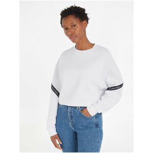 Bílá dámská crop top mikina Calvin Klein Jeans