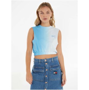 Světle modrý dámský crop top Tommy Jeans