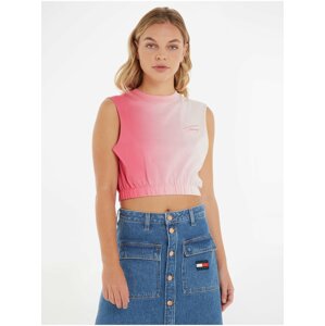 Růžový dámský crop top Tommy Jeans