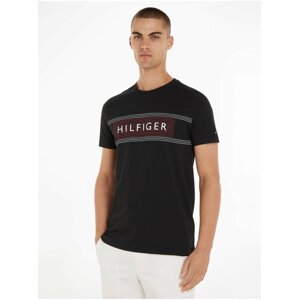 Černé pánské tričko Tommy Hilfiger Brand Love Chest Tee