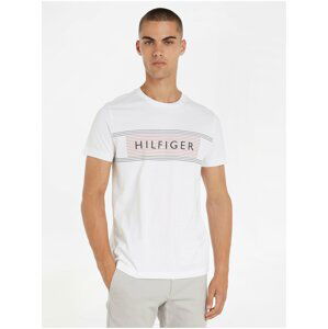 Bílé pánské tričko Tommy Hilfiger Brand Love Chest Tee