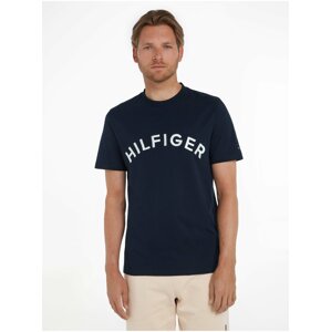 Tmavě modré pánské tričko Tommy Hilfiger Arched Tee