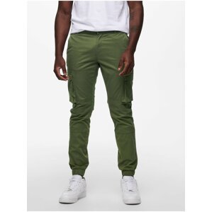 Zelené pánské kalhoty s kapsami ONLY & SONS Cam