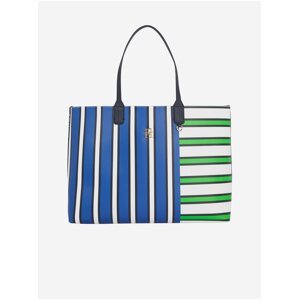 Zeleno-modrý dámský pruhovaný shopper Tommy Hilfiger