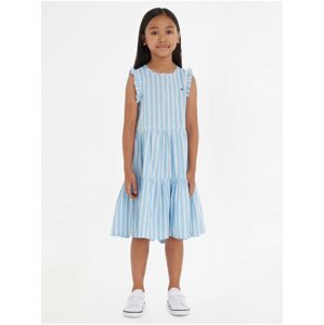 Světle modré holčičí pruhované šaty Tommy Hilfiger