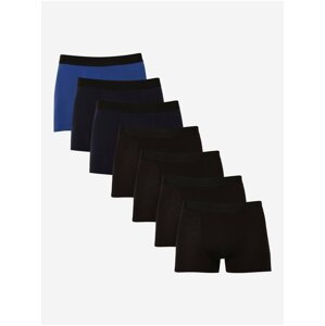 Sada sedmi pánských boxerek v černé a modré barvě Nedeto