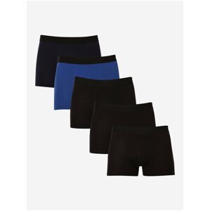 Sada pěti pánských boxerek v černé a modré barvě Nedeto