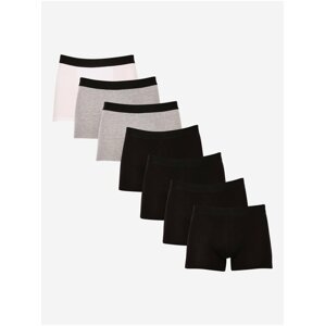 Sada sedmi pánských boxerek v černé, šedé a bílé barvě Nedeto
