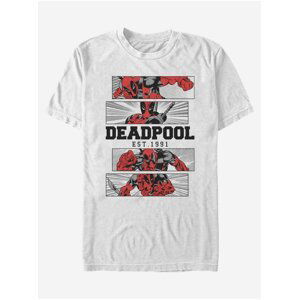 Bílé unisex tričko ZOOT.Fan Marvel DEADPOOL 4 PANEL 2 TONE