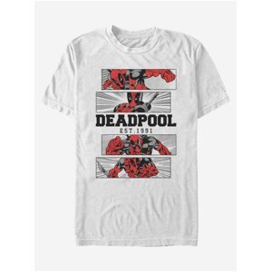 Bílé unisex tričko ZOOT.Fan Marvel DEADPOOL 4 PANEL 2 TONE