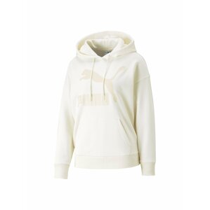 Krémová dámská mikina s kapucí Puma Classics Logo Hoodie