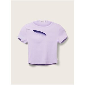 Světle fialové dámské tričko s průstřihem Tom Tailor Denim