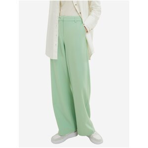 Světle zelené dámské široké kalhoty Tom Tailor
