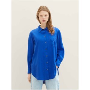 Modrá dámská lněná košile Tom Tailor Denim