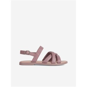 Růžové dámské kožené sandály Geox