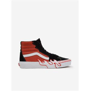 Oranžovo-černé pánské tenisky VANS SK8-Hi Flame