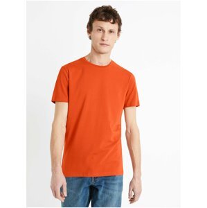 Oranžové pánské basic tričko Celio Neunir