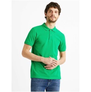 Zelené pánské bavlněné polo tričko Celio Teone