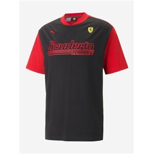 Červeno-černé pánské tričko Puma Ferrari Race Statement