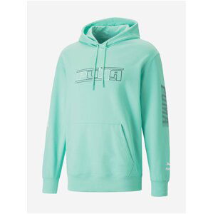 Mentolová pánská mikina s kapucí Puma SWxP Graphic Hoodie TR Mint