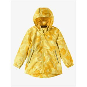 Žlutá holčičí květovaná nepromokavá bunda Reima Anise