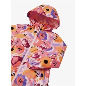 Růžová holčičí květovaná nepromokavá bunda Reima Anise