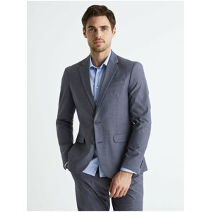 Šedomodré pánské oblekové slim fit sako Celio Buchambray