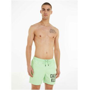 Světle zelené pánské plavky Calvin Klein Underwear Intense Power-Medium Drawstring